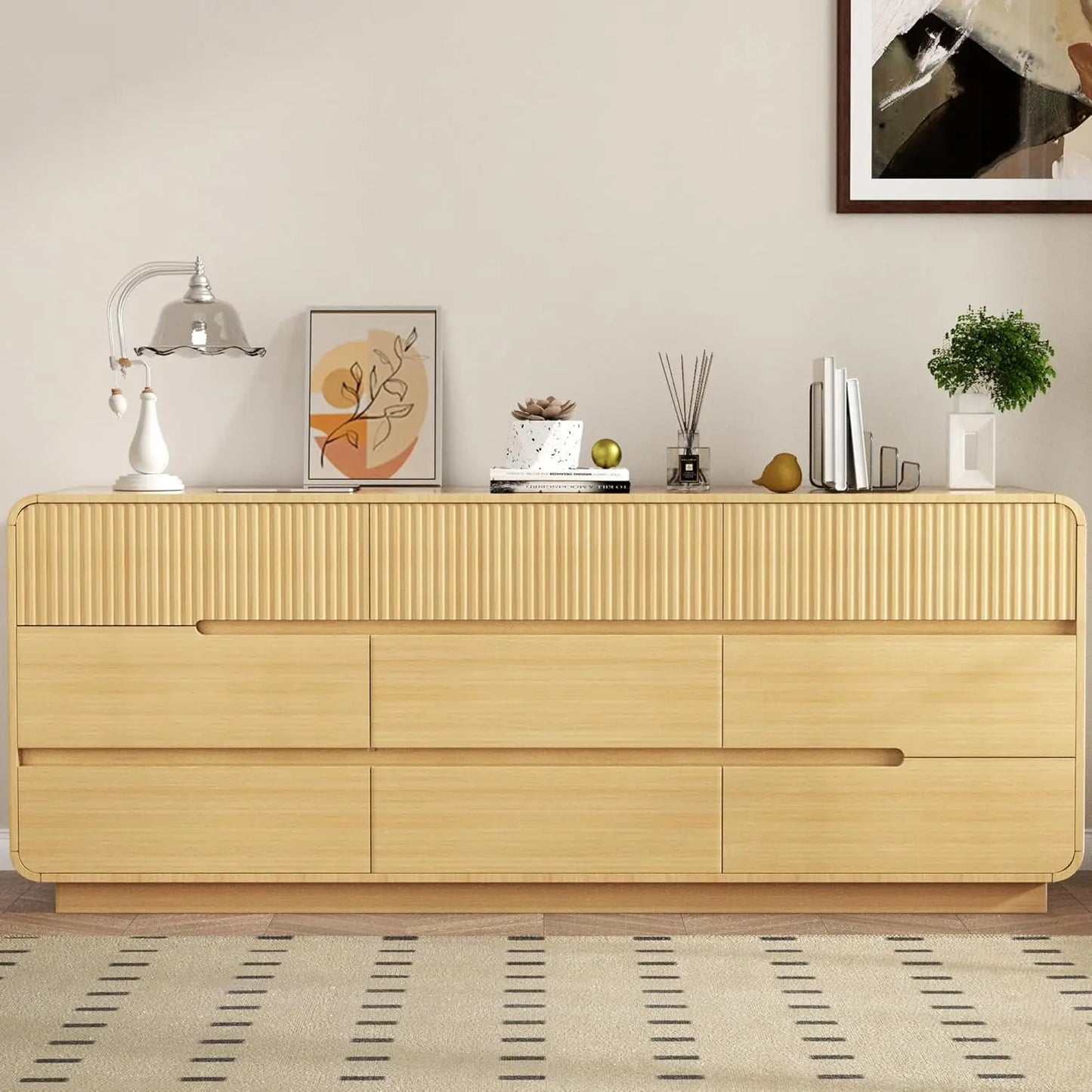 Fluted 9 Drawer Dresser