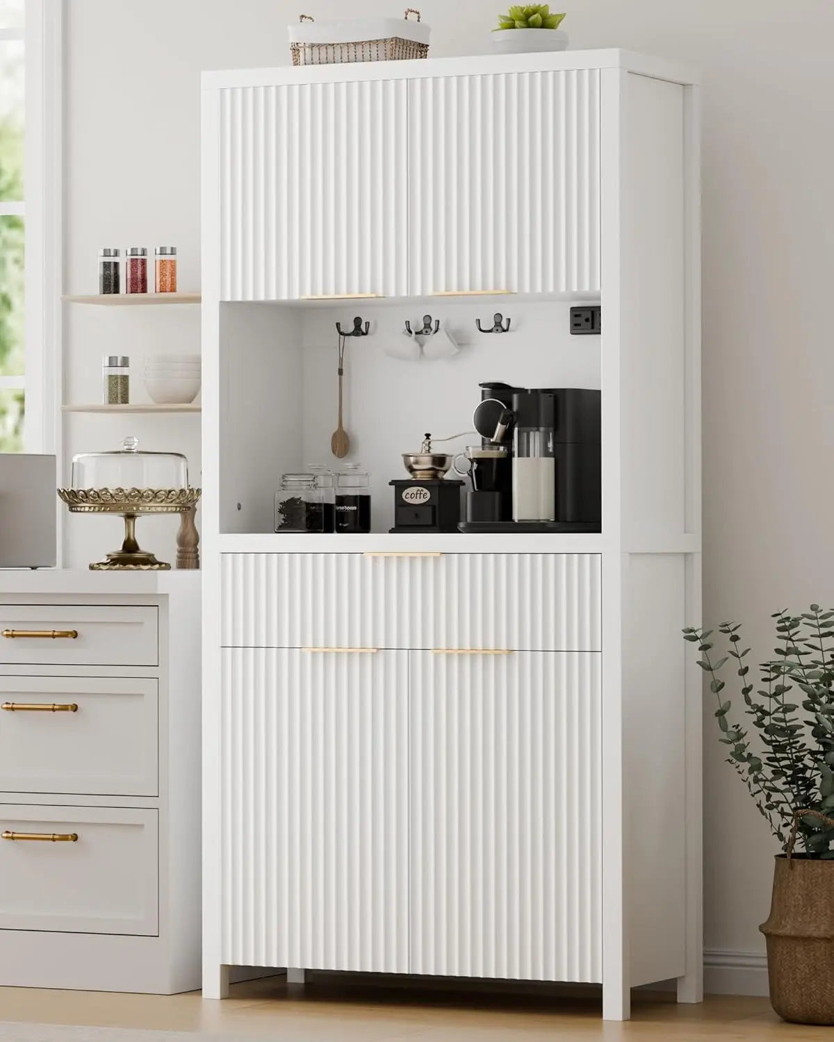 71" Fluted Pantry Cabinet