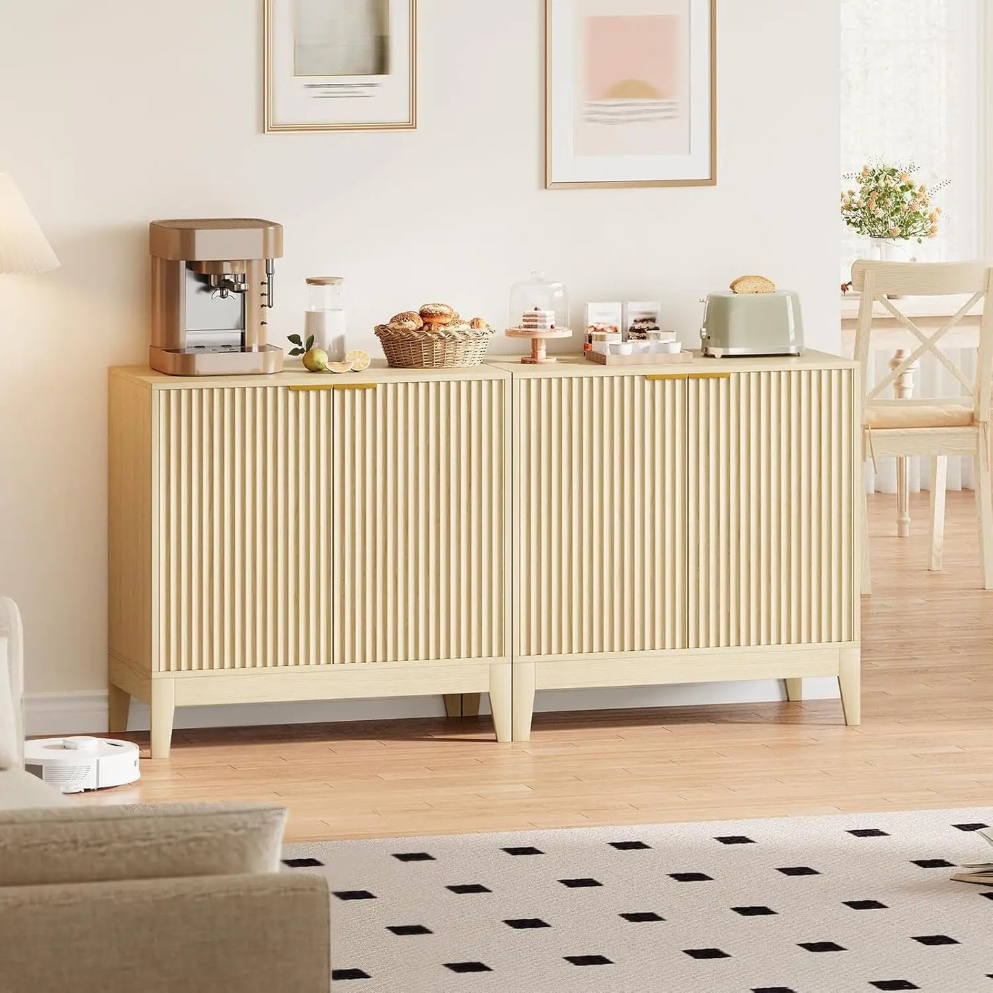 31.5'' Fluted Buffet Cabinet Sideboard