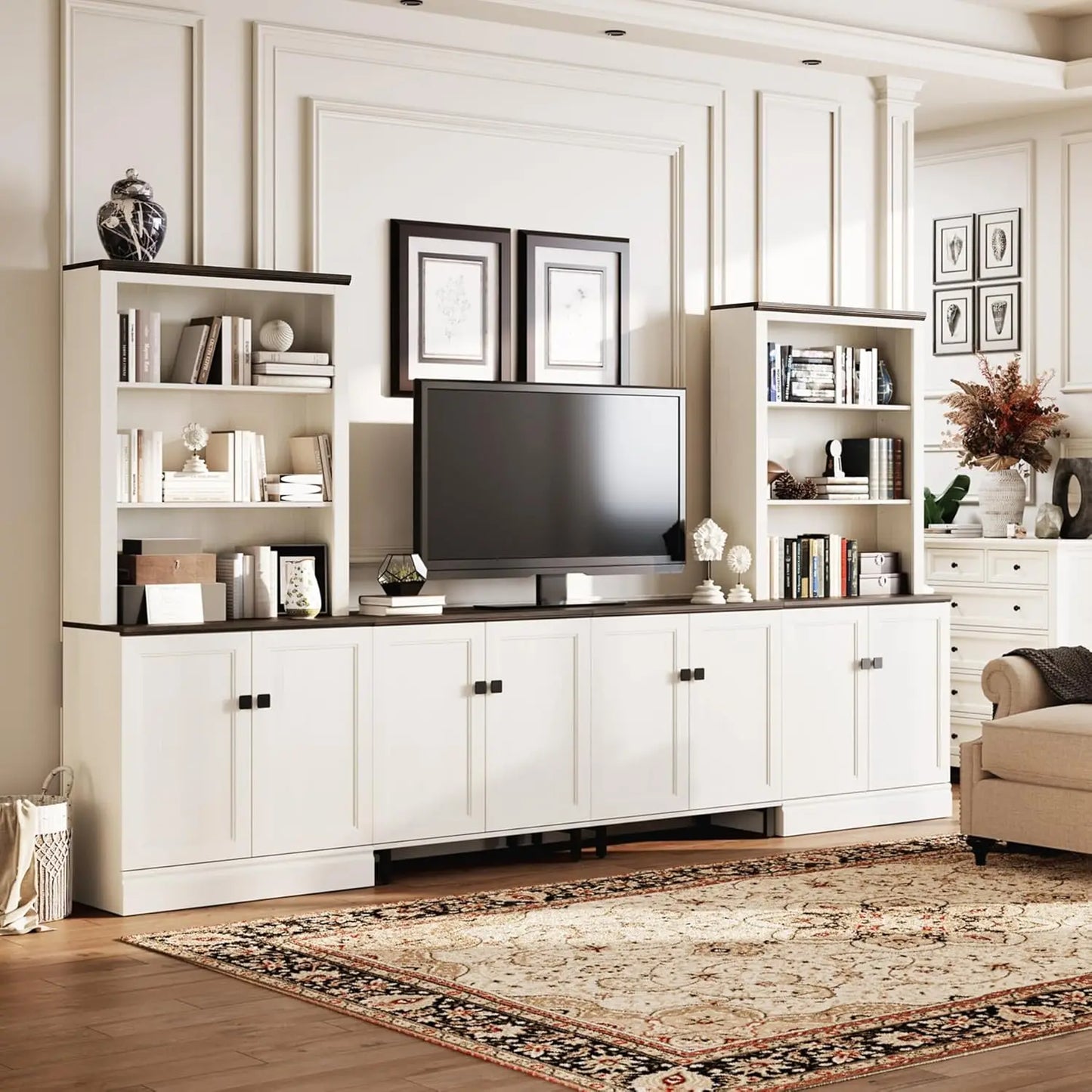 Entertainment Center with Bookshelves for TVs up to 75"