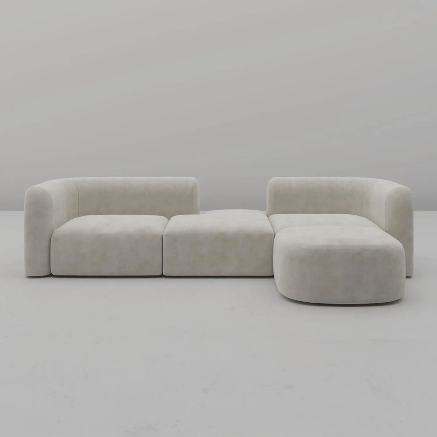 Curved Back Velvet Sofa