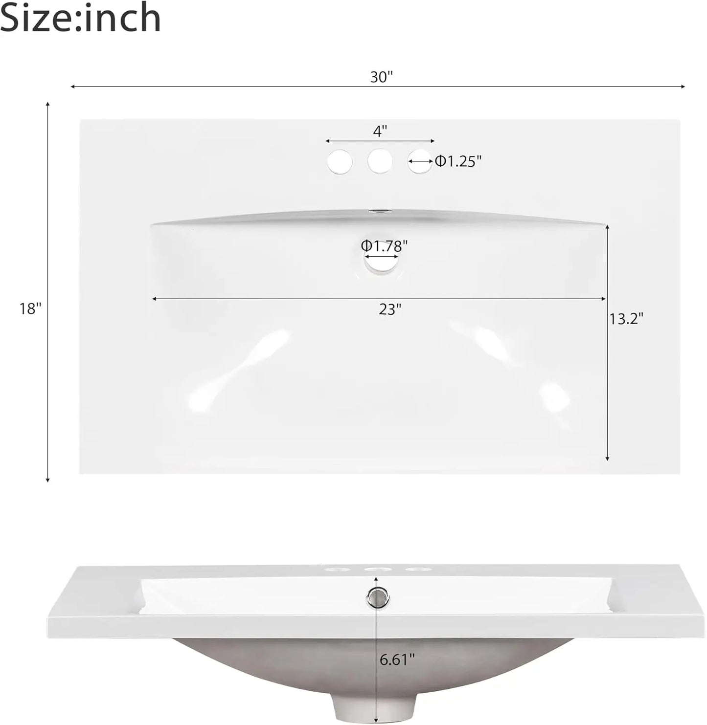 30" Bathroom Vanity with Sink