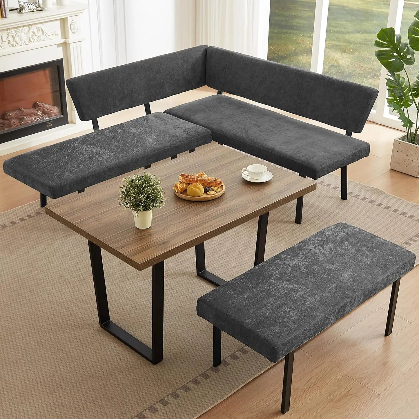 3-Piece Corner Dining Table Set