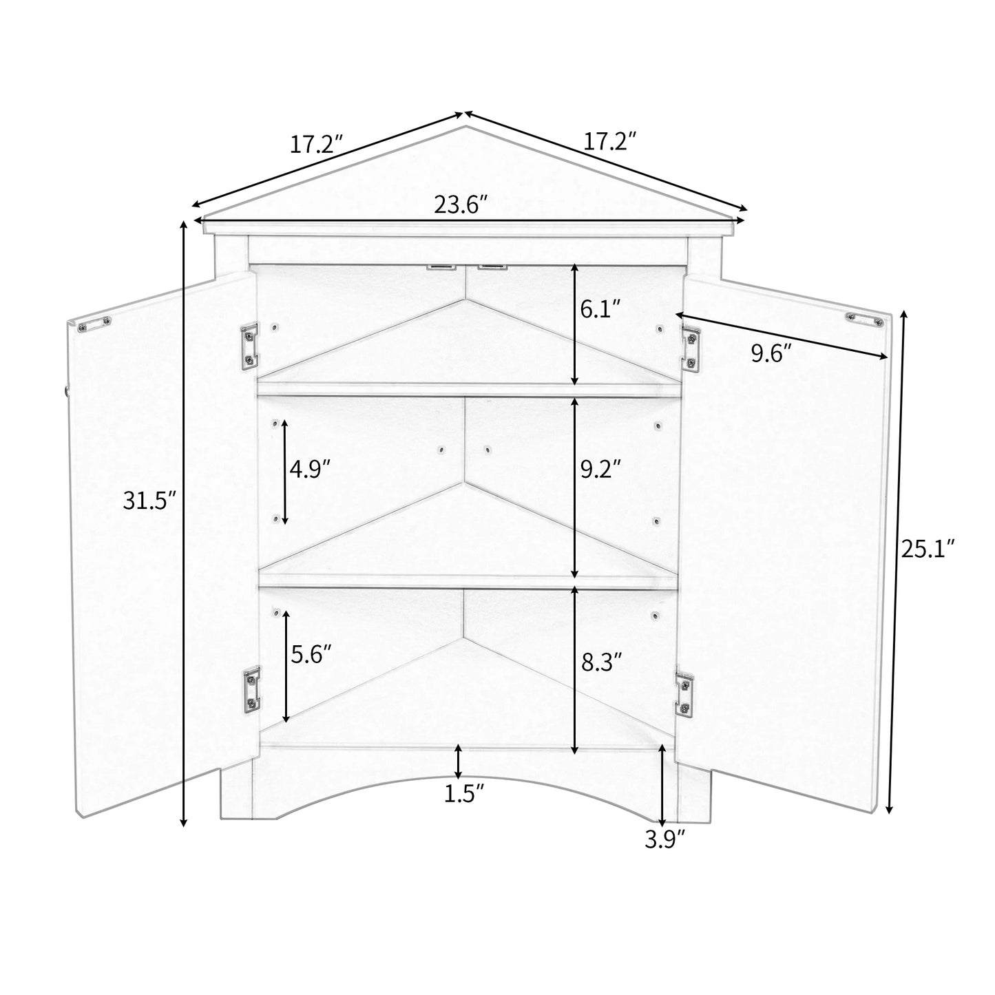 Black Triangle Bathroom Storage Cabinet
