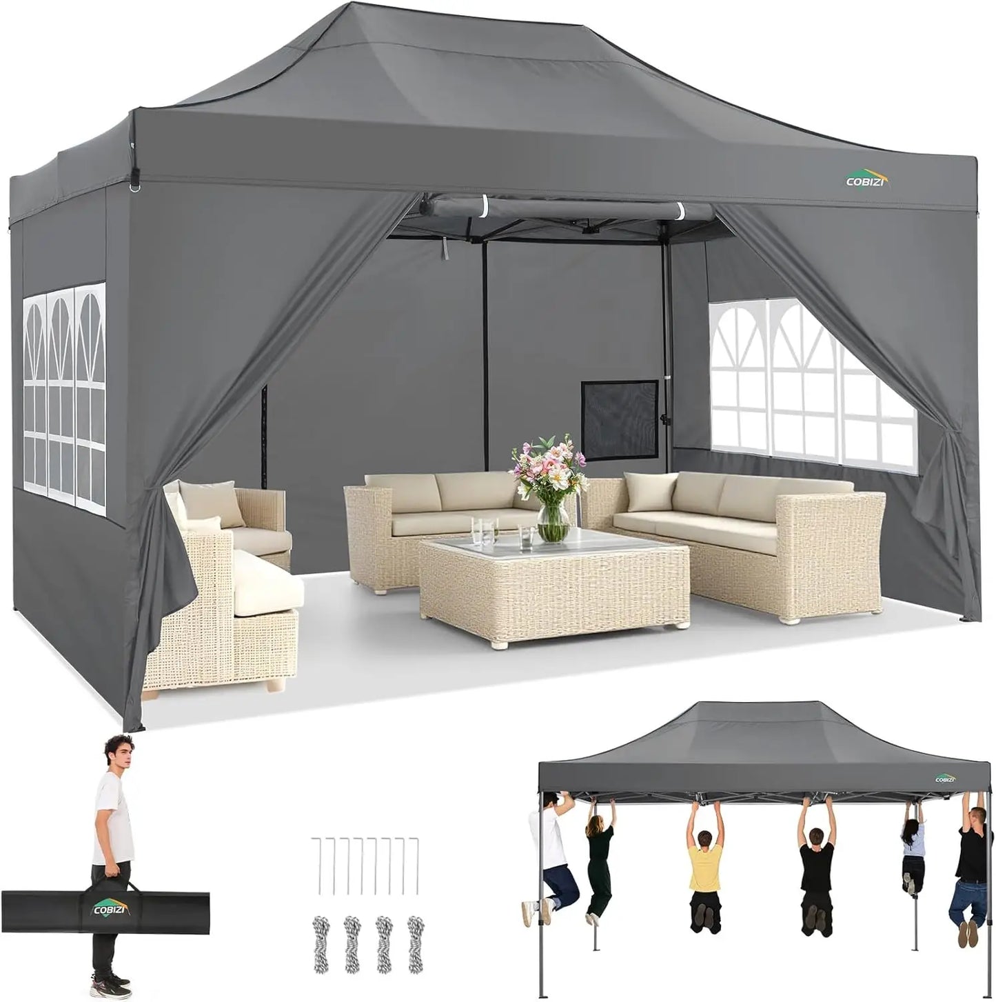 10x15 Canopy Tent Gazebo with 4 Sidewalls