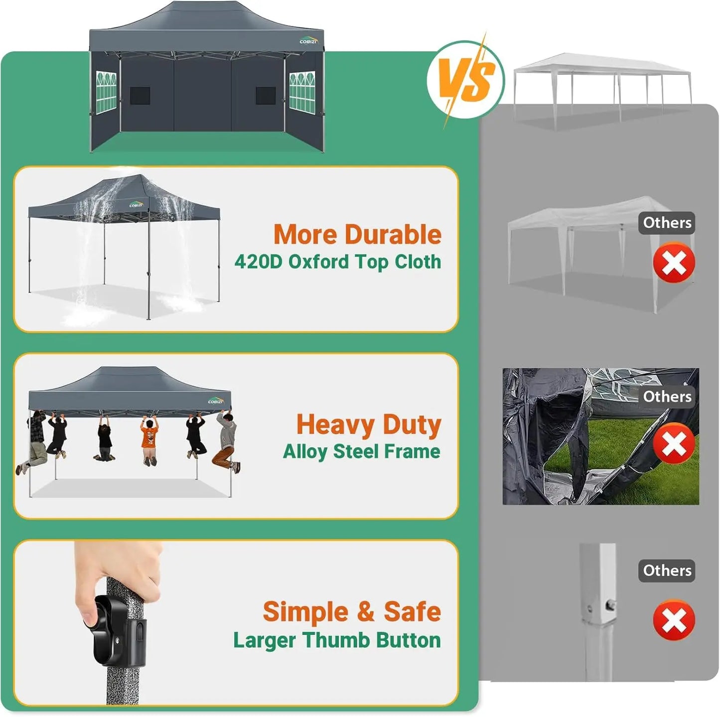10x15 Canopy Tent Gazebo with 4 Sidewalls