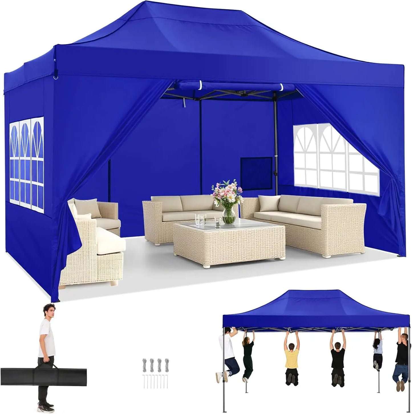 10x15 Canopy Tent Gazebo with 4 Sidewalls