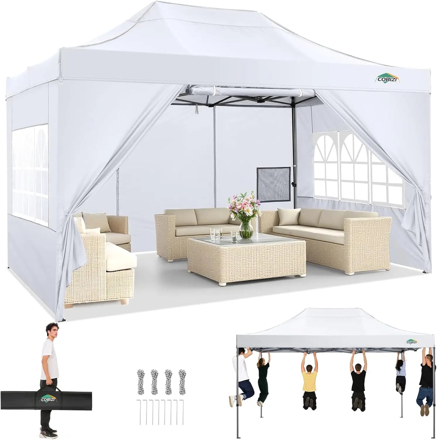 10x15 Canopy Tent Gazebo with 4 Sidewalls