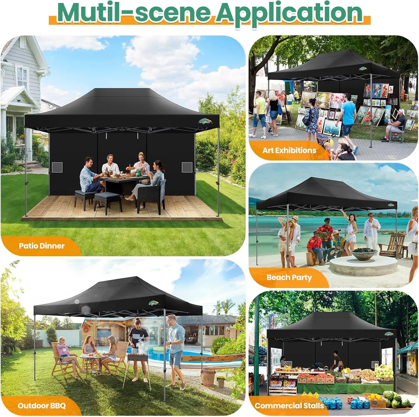 10x15 Canopy Tent Gazebo with 4 Sidewalls