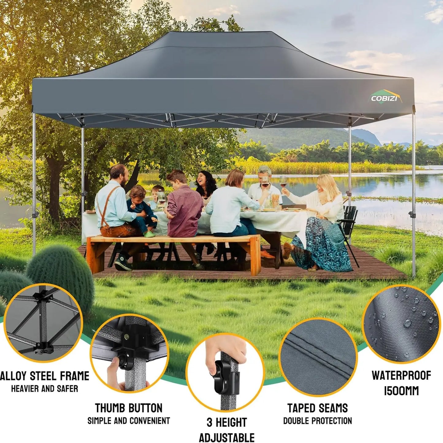 10x15 Canopy Tent Gazebo with 4 Sidewalls