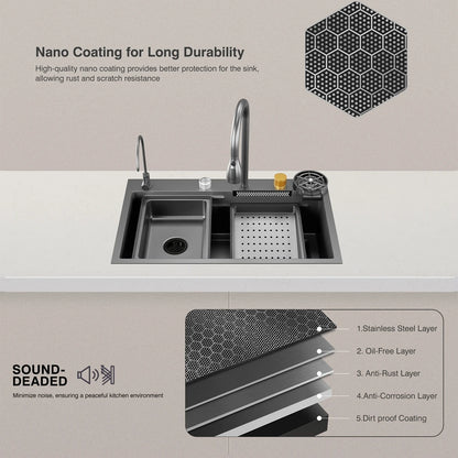 33 x 22 Inch Single Bowl Drop-In Kitchen Sink