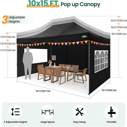 10x15 Canopy Tent Gazebo with 4 Sidewalls