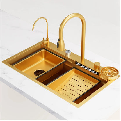 33 x 22 Inch Single Bowl Drop-In Kitchen Sink