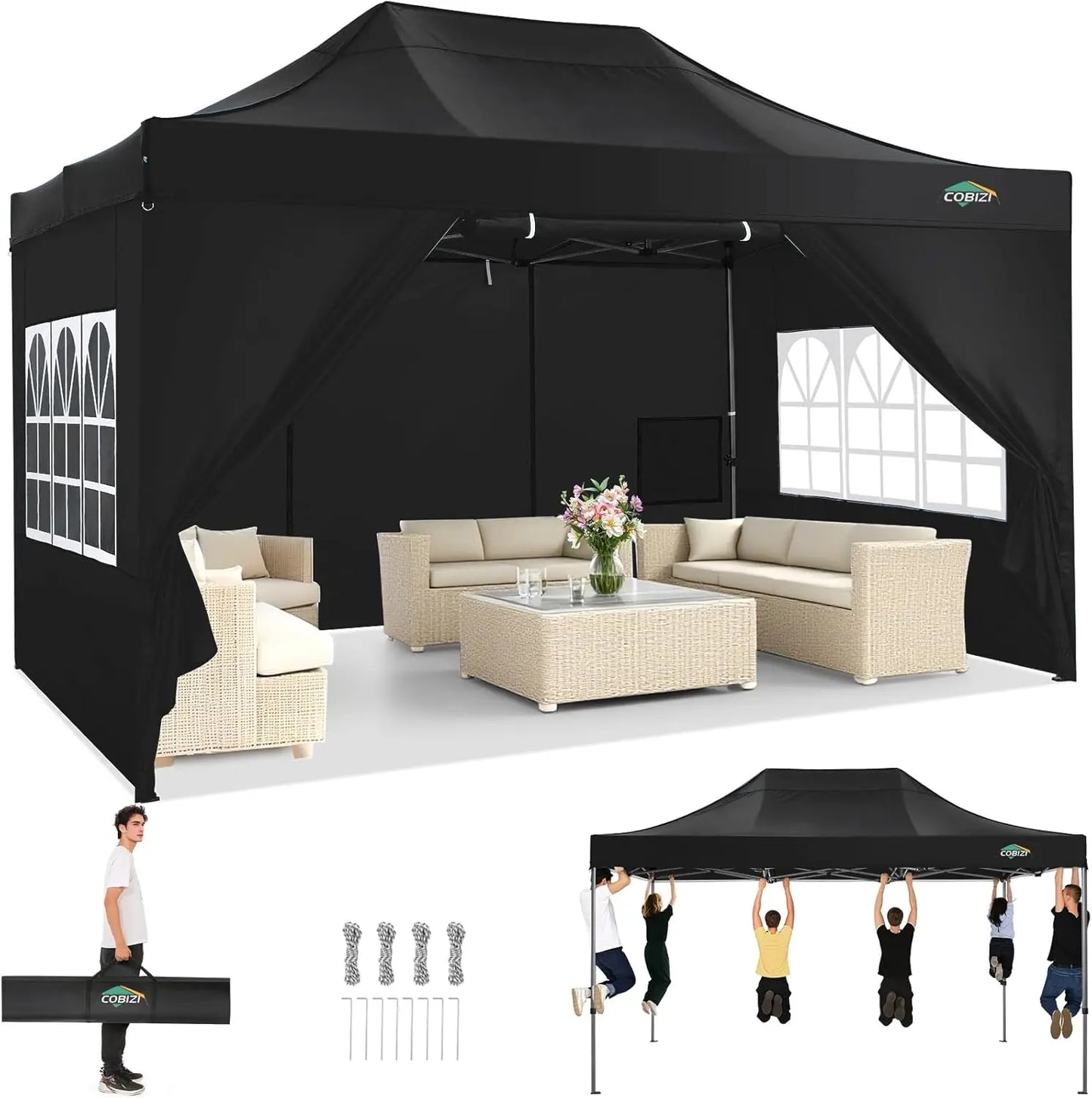 10x15 Canopy Tent Gazebo with 4 Sidewalls