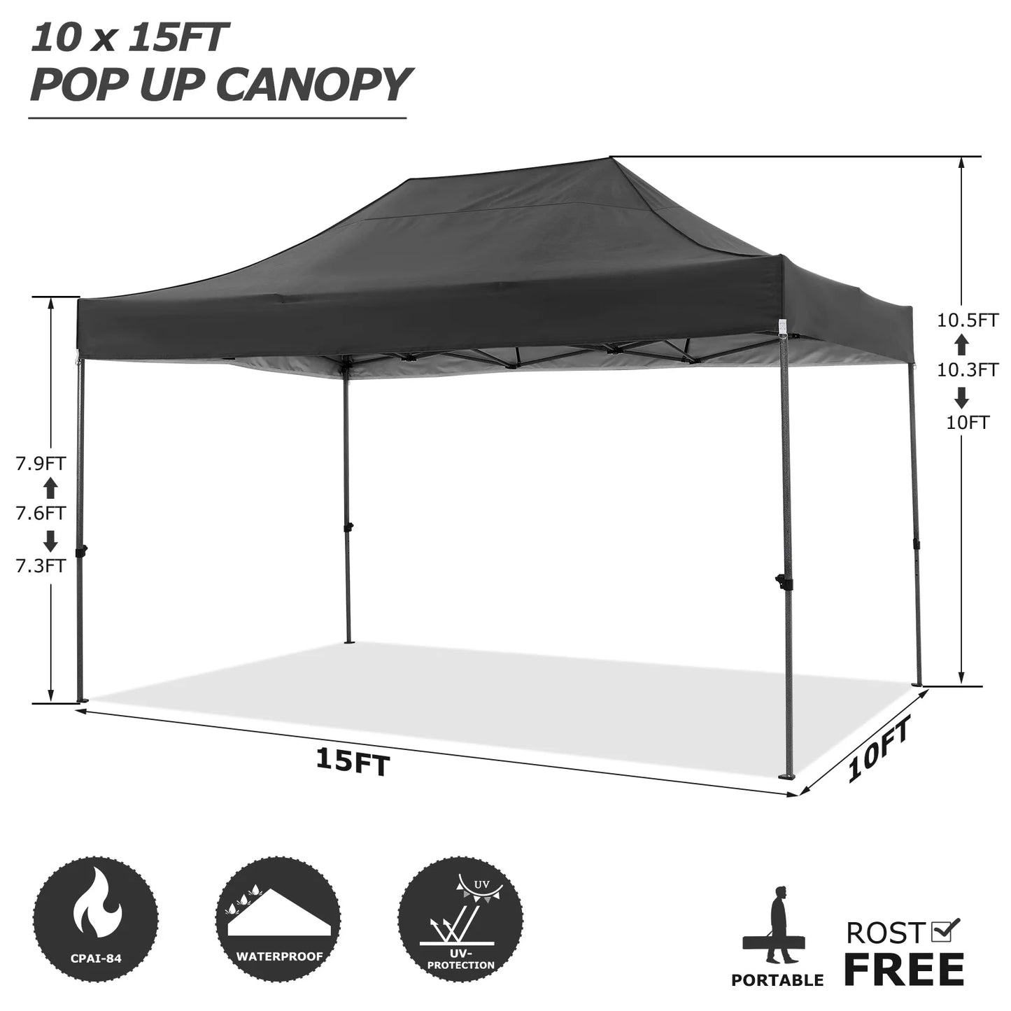 10x15 Canopy Tent Gazebo with 4 Sidewalls