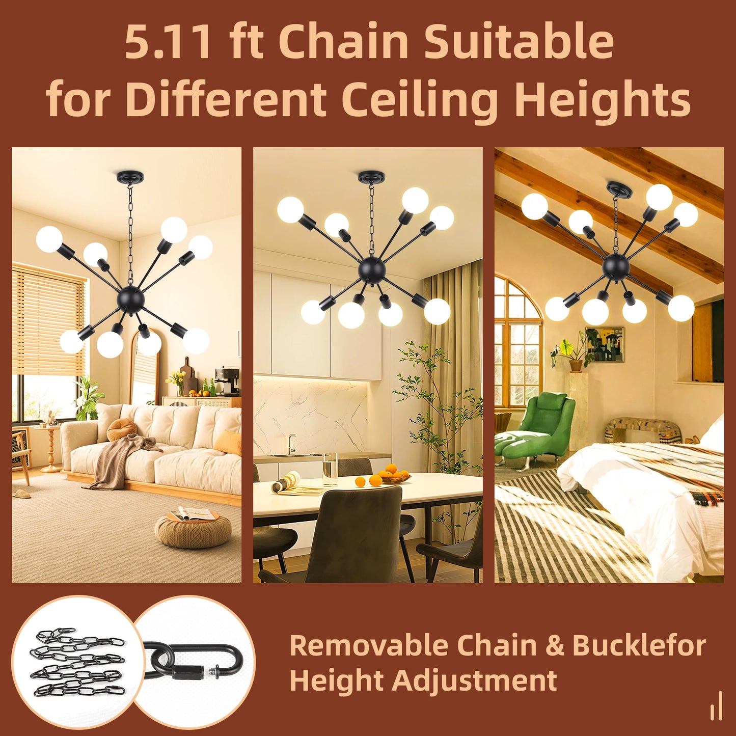Modern Chandelier, dinning room, living room, ceiling light, led bulbs