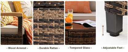 9 Piece Outdoor Patio Furniture Set