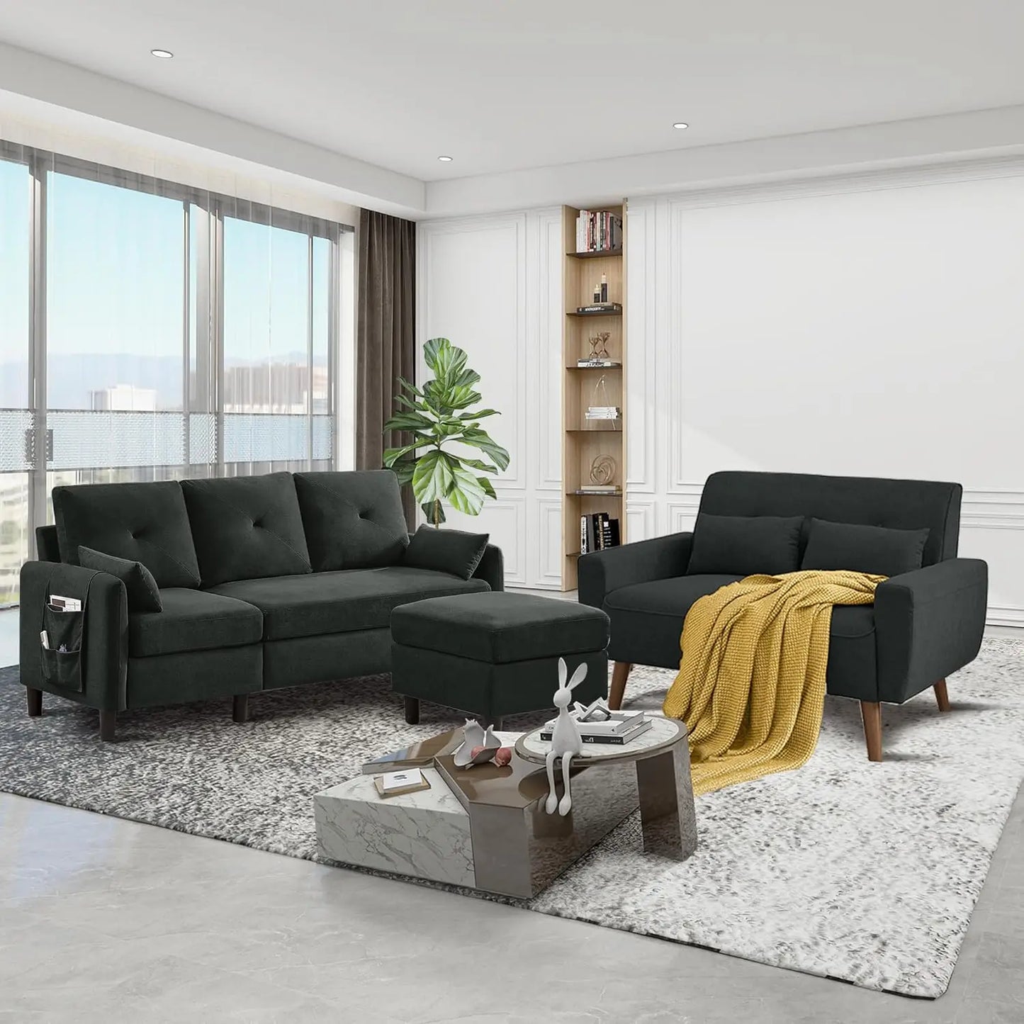 77" Sectional Sofa Set