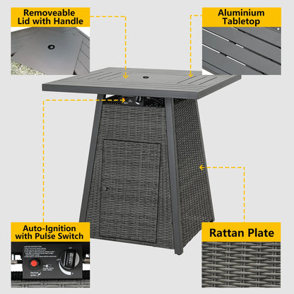 36" Square Fire Pit Table