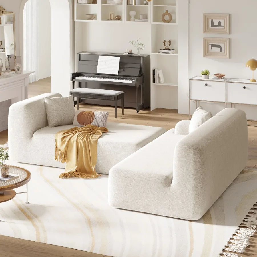 Modern Large LShape Modular Sectional Sofa  2 Piece