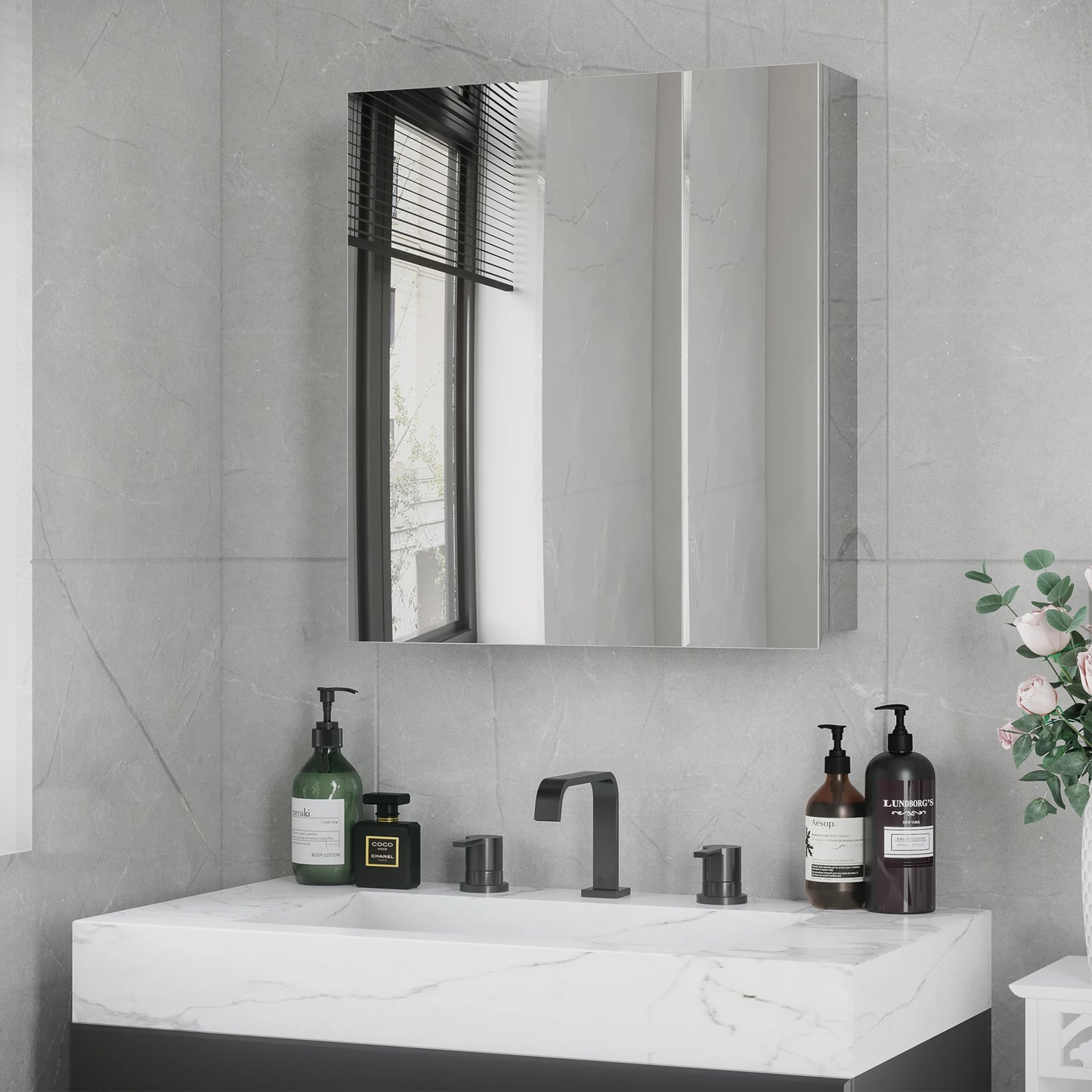 Wall-Mounted Medicine Cabinet with Mirror