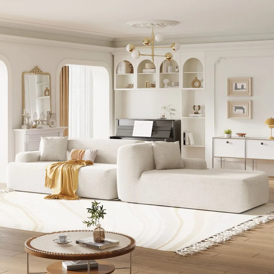Modern Large LShape Modular Sectional Sofa  2 Piece