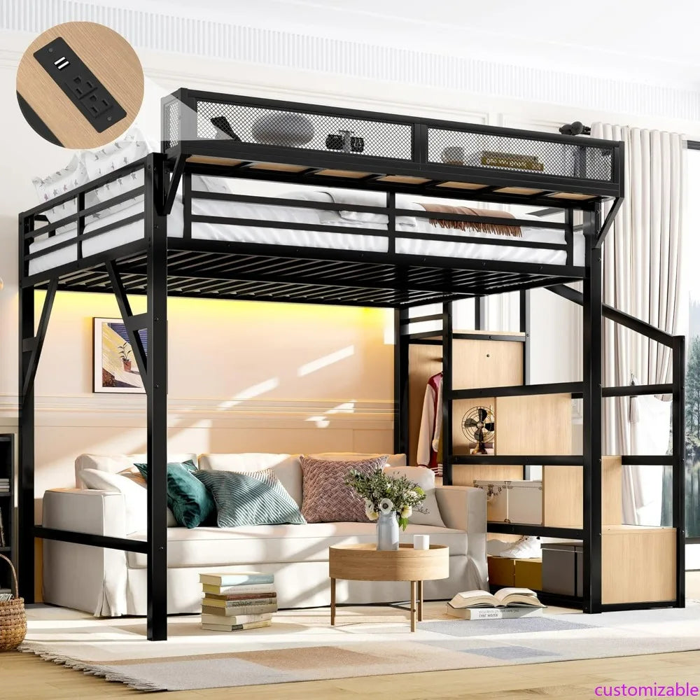Queen Size Metal Loft Bed