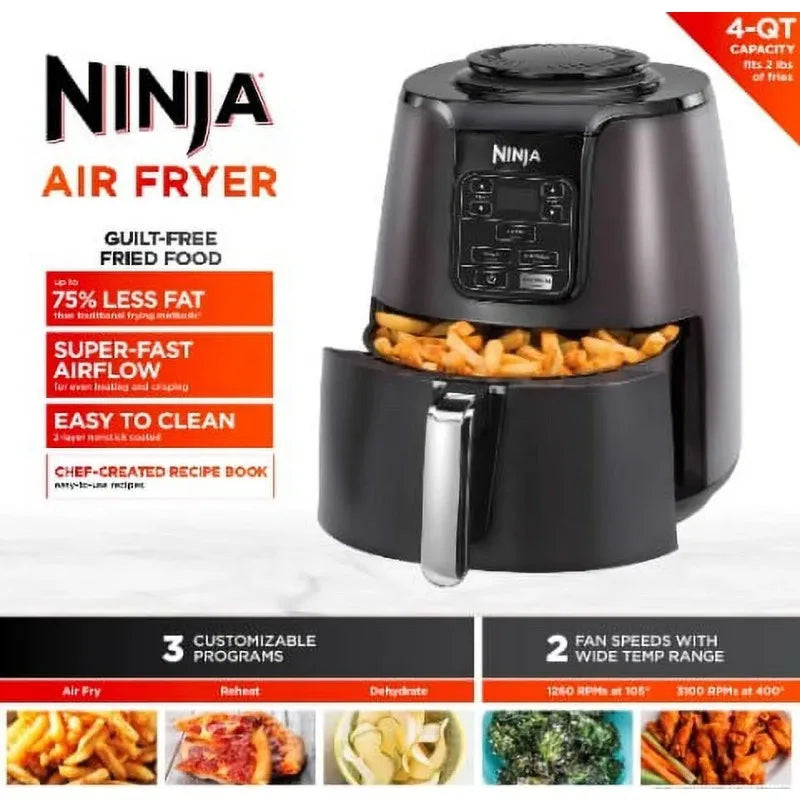 Ninja 4QT Air Fryer, Black, AF100WM