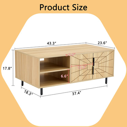 Wooden Mid Century Storage Sofa Table