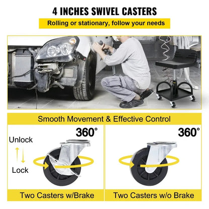 Rolling Garage Stool 300LBS Capacity