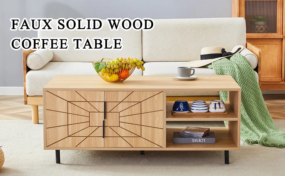 Wooden Mid Century Storage Sofa Table