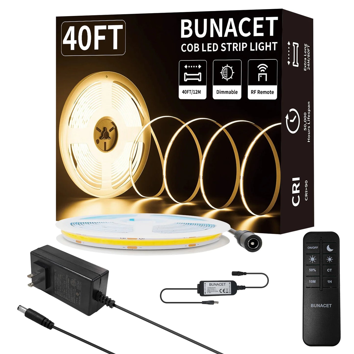 Warm White LED Strip Light 3000K 65000K With RF Remote