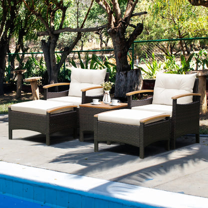 5PCS Patio Rattan Furniture Set