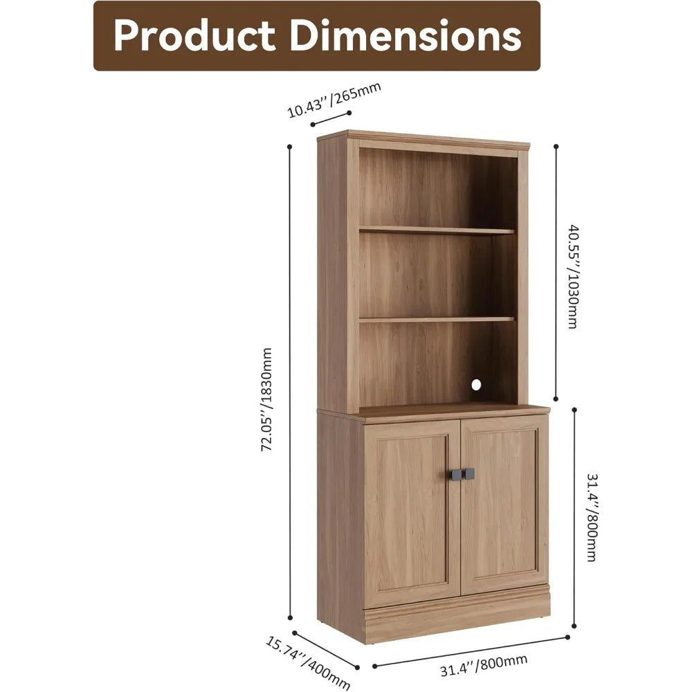 Entertainment Center with Bookshelves for TVs up to 75"