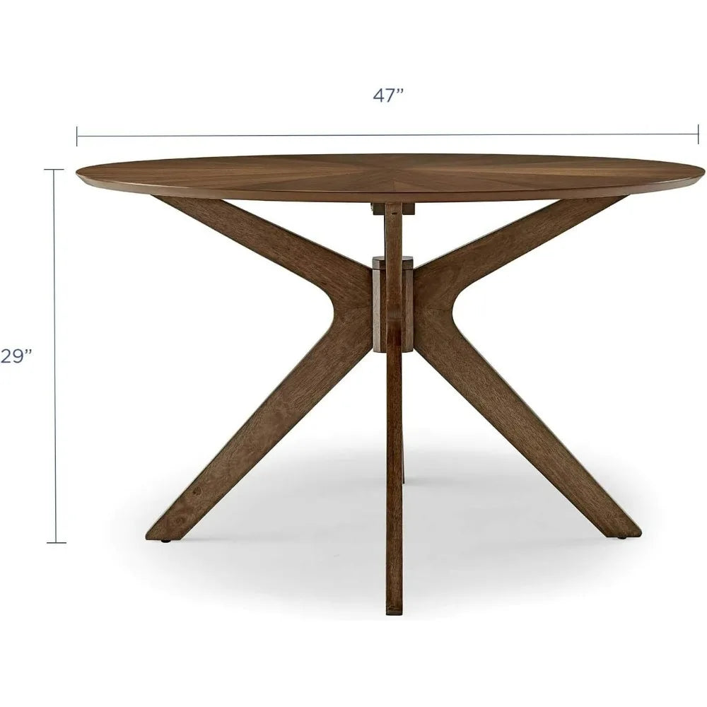 47" Round Wood Dining Table