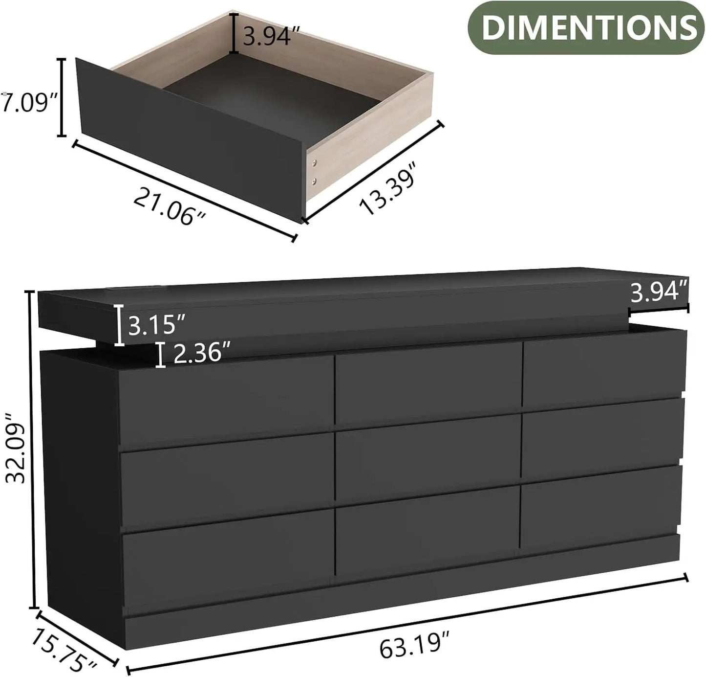 9 Drawer Dresser