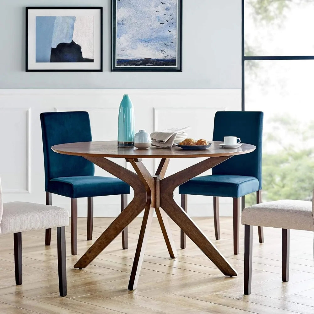 47" Round Wood Dining Table