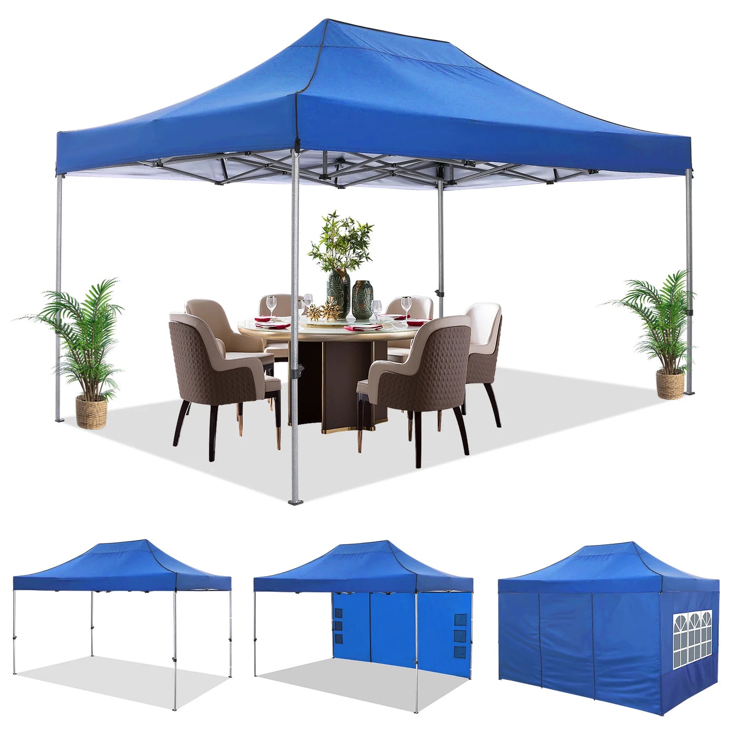 10x15 Heavy Duty Pop up Canopy Tent with 4 sidewalls