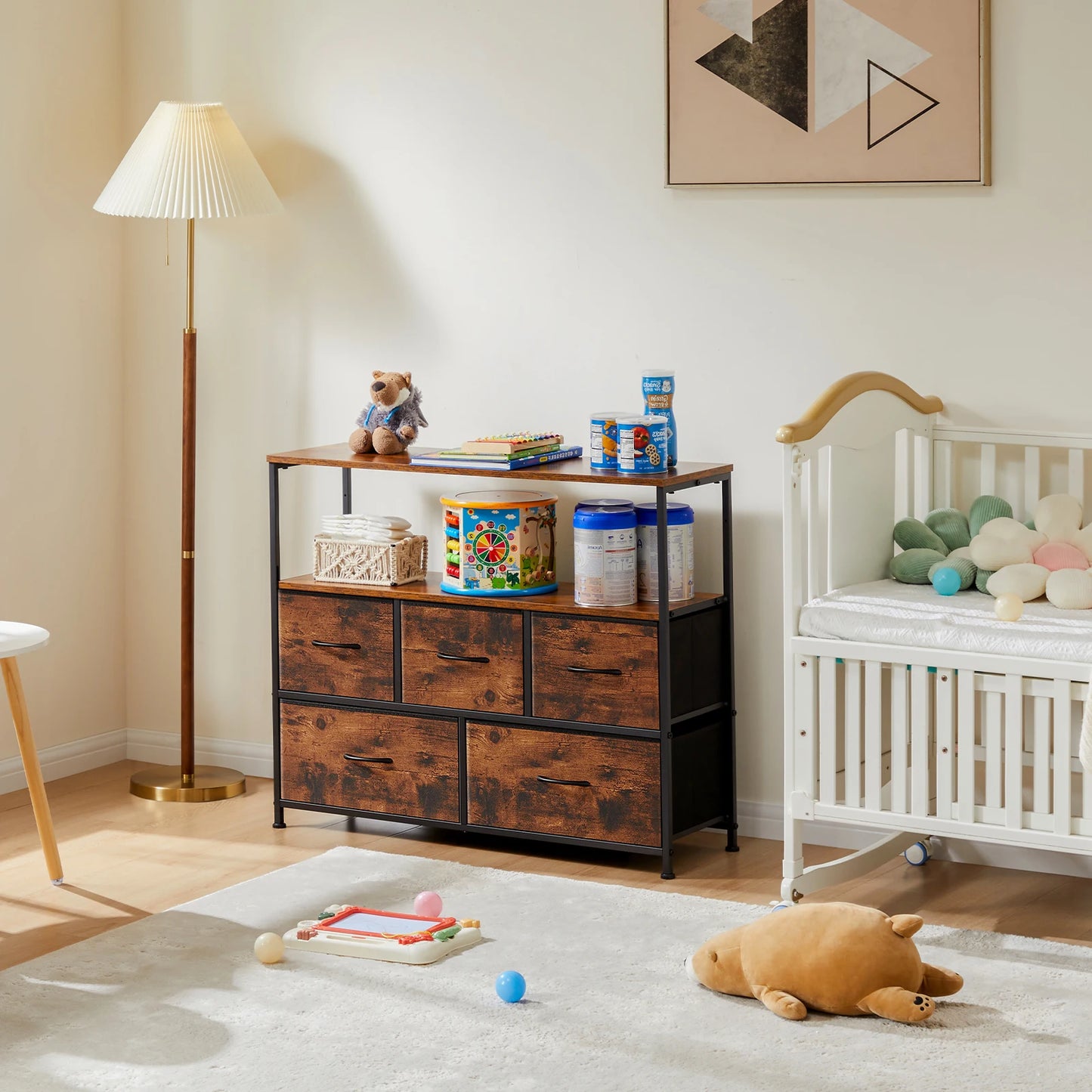 JHK Fireplace TV Stand Dresser For Bedroom