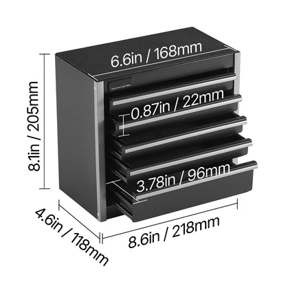 5-Drawer 8.6in Metal Tool Box