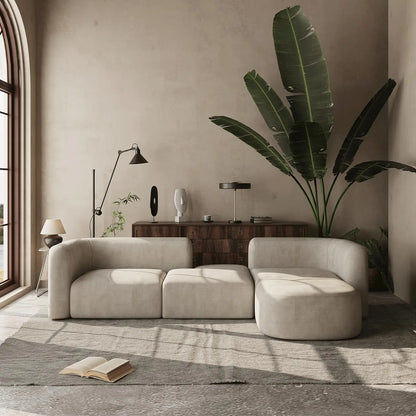 Curved Back Velvet Sofa