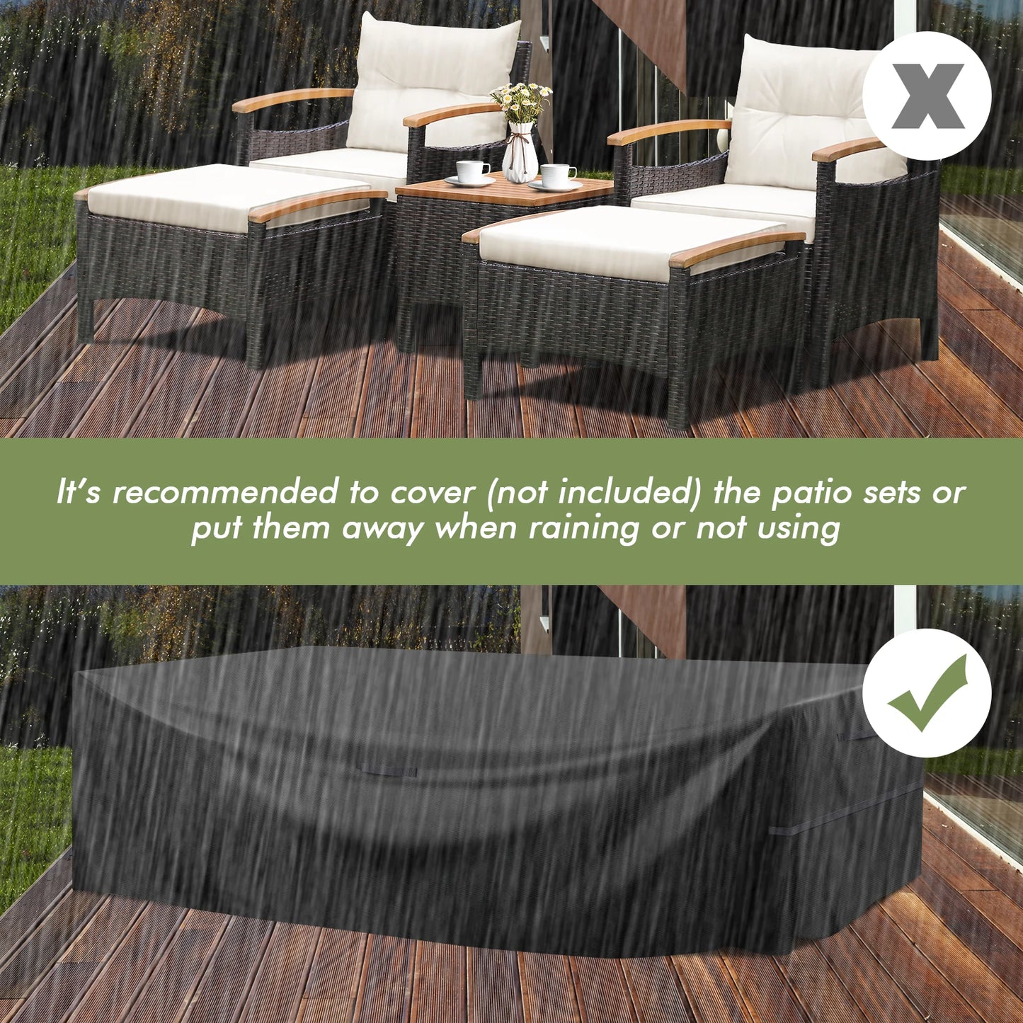 5PCS Patio Rattan Furniture Set