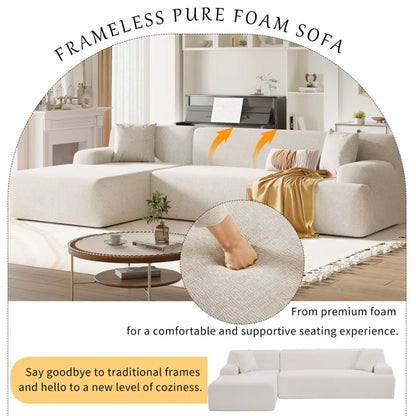 Modern Large LShape Modular Sectional Sofa  2 Piece
