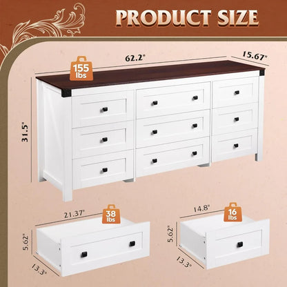 63" Farmhouse Dresser