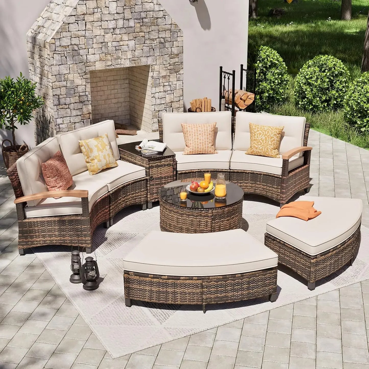 9 Piece Outdoor Patio Furniture Set