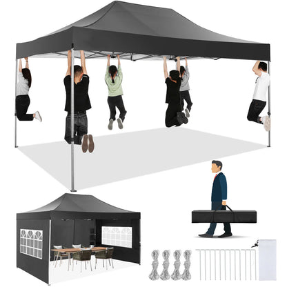 10x15 Heavy Duty Pop up Canopy Tent with 4 sidewalls