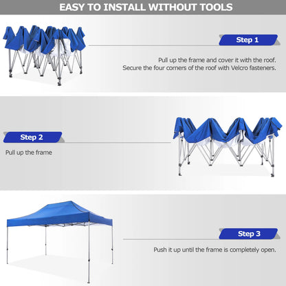 10x15 Heavy Duty Pop up Canopy Tent with 4 sidewalls