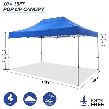 10x15 Heavy Duty Pop up Canopy Tent with 4 sidewalls