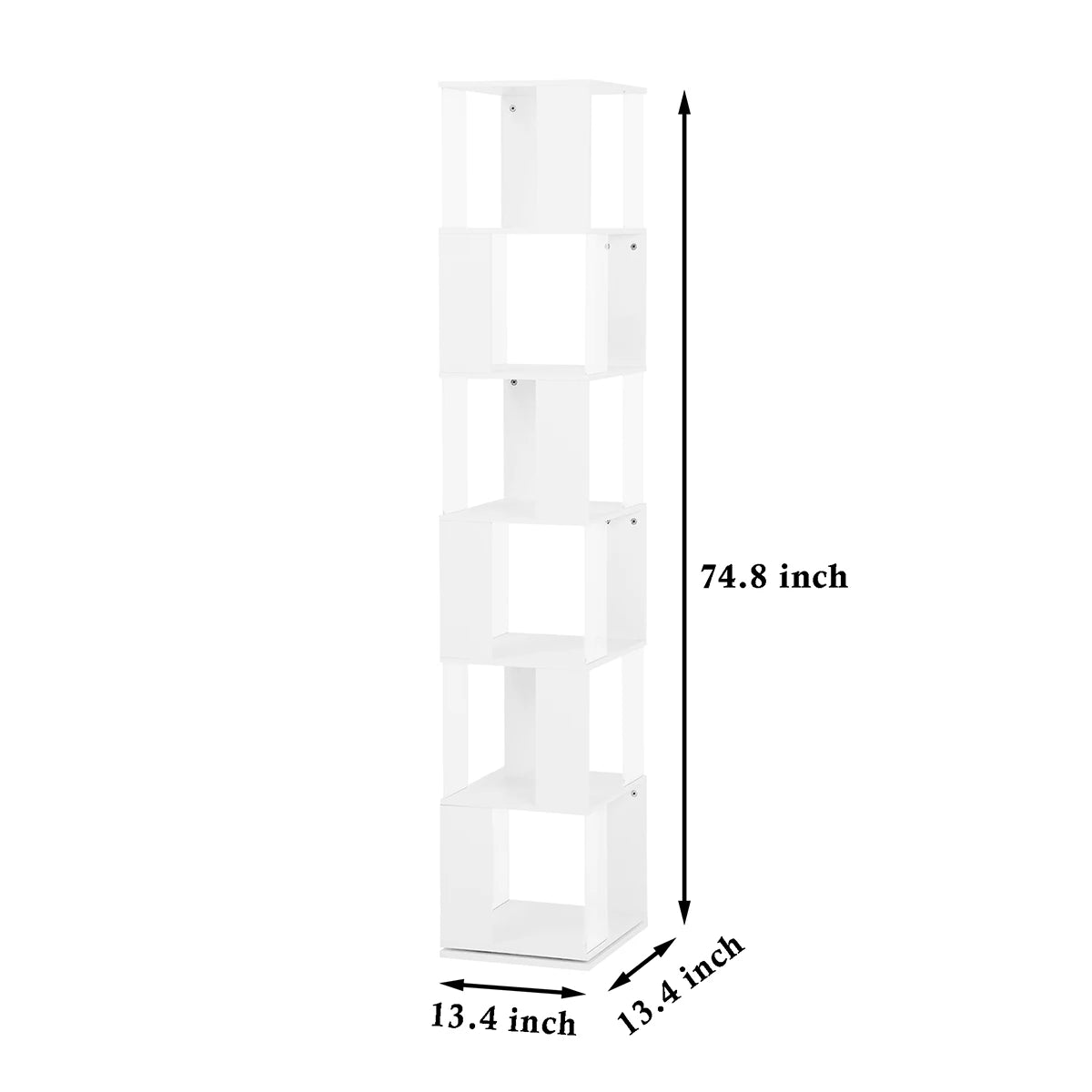 360° Rotating 5-Tier/6-Tier Bookshelf Tower