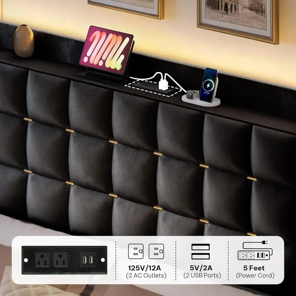 Queen/king Bed Frame with 4 Drawers
